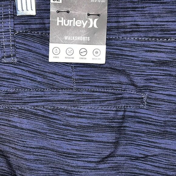 * NWT Hurley Blue Grey Heathered Walkshorts Skateboarding Surf Mens Sz 32 - Picture 4 of 5